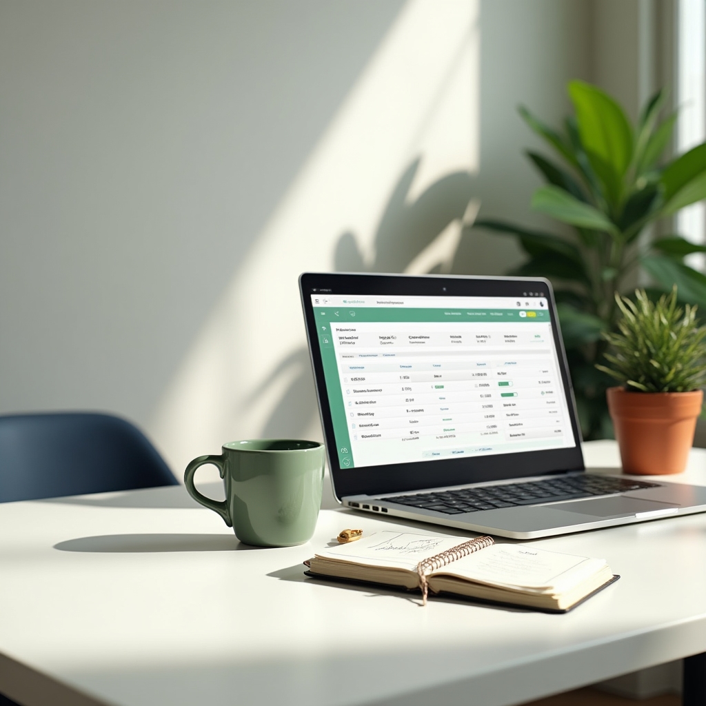 Escritorio ordenado con materiales de planificación financiera y una taza de café